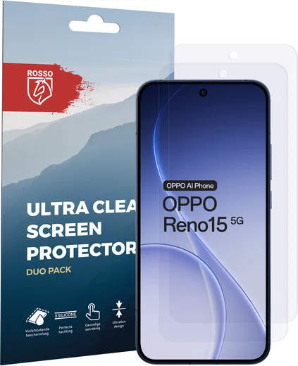 Rosso Oppo Reno 15 Screen Protector Case Friendly Folie Duo Pack afbeelding 8
