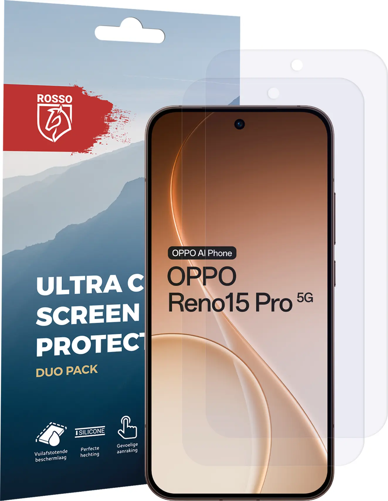 Rosso Oppo Reno 15 Pro Screen Protector Case Friendly Folie Duo Pack afbeelding 8