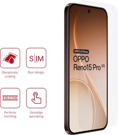 Rosso Oppo Reno 15 Pro Screen Protector Case Friendly Folie Duo Pack afbeelding 2