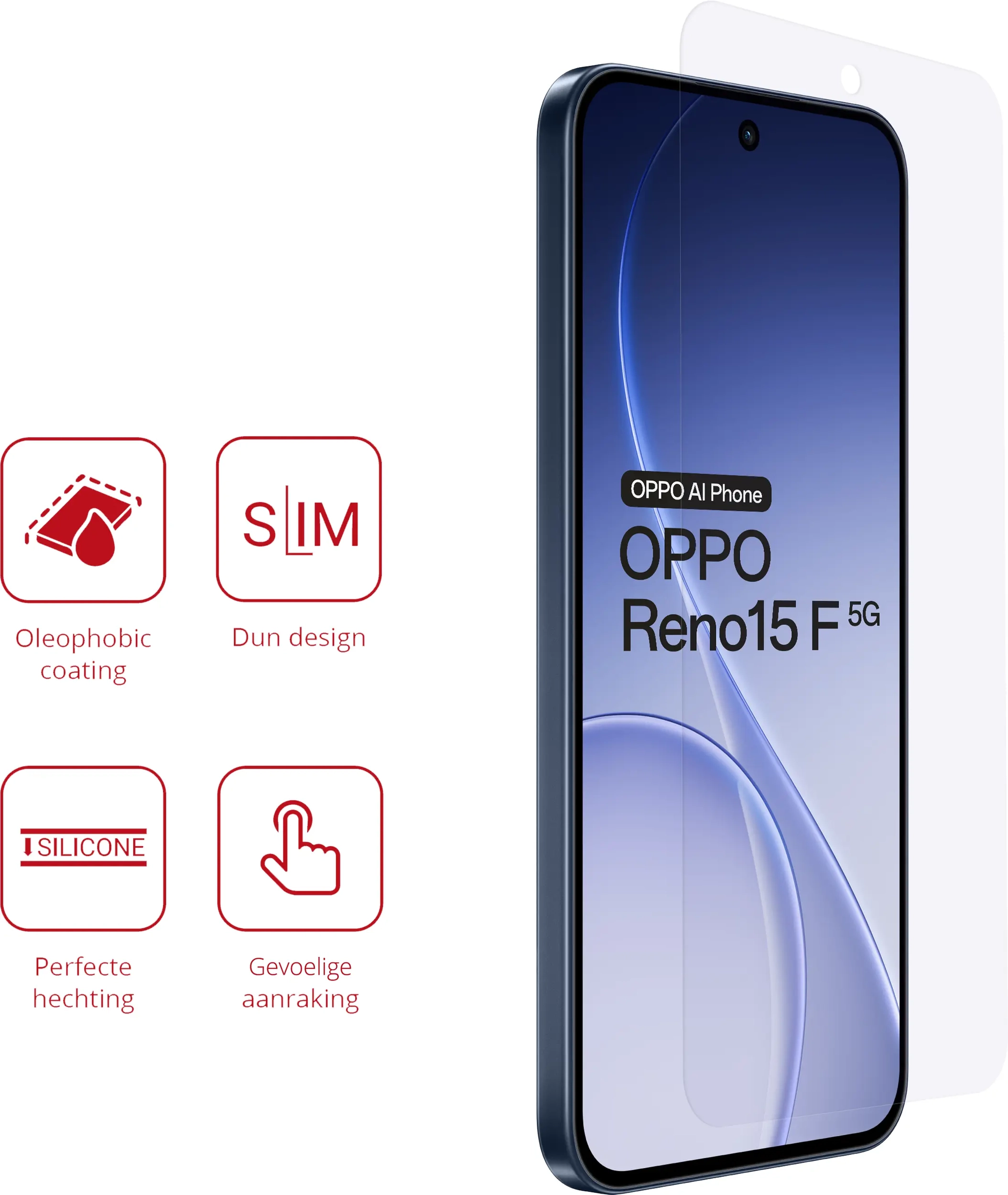 Rosso Oppo Reno 15 F Screen Protector Case Friendly Folie Duo Pack afbeelding 2