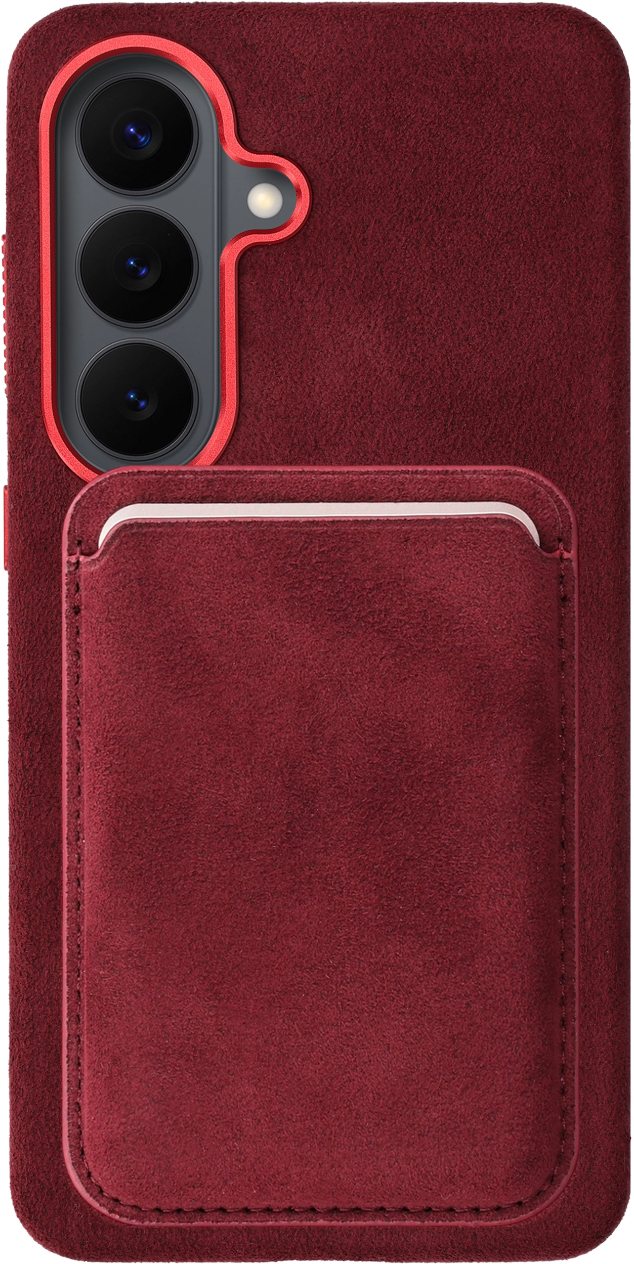 Rosso Avanti Samsung S26 Plus Hoesje Alcantara MagSafe met Wallet Burgundy afbeelding 1