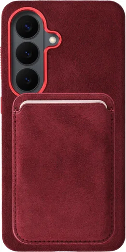 Rosso Avanti Samsung S26 Plus Hoesje Alcantara MagSafe met Wallet Burgundy afbeelding 1