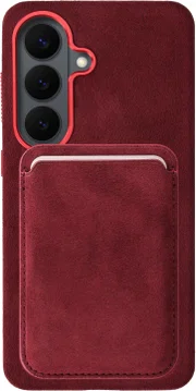Rosso Avanti Samsung S26 Plus Hoesje Alcantara MagSafe met Wallet Burgundy