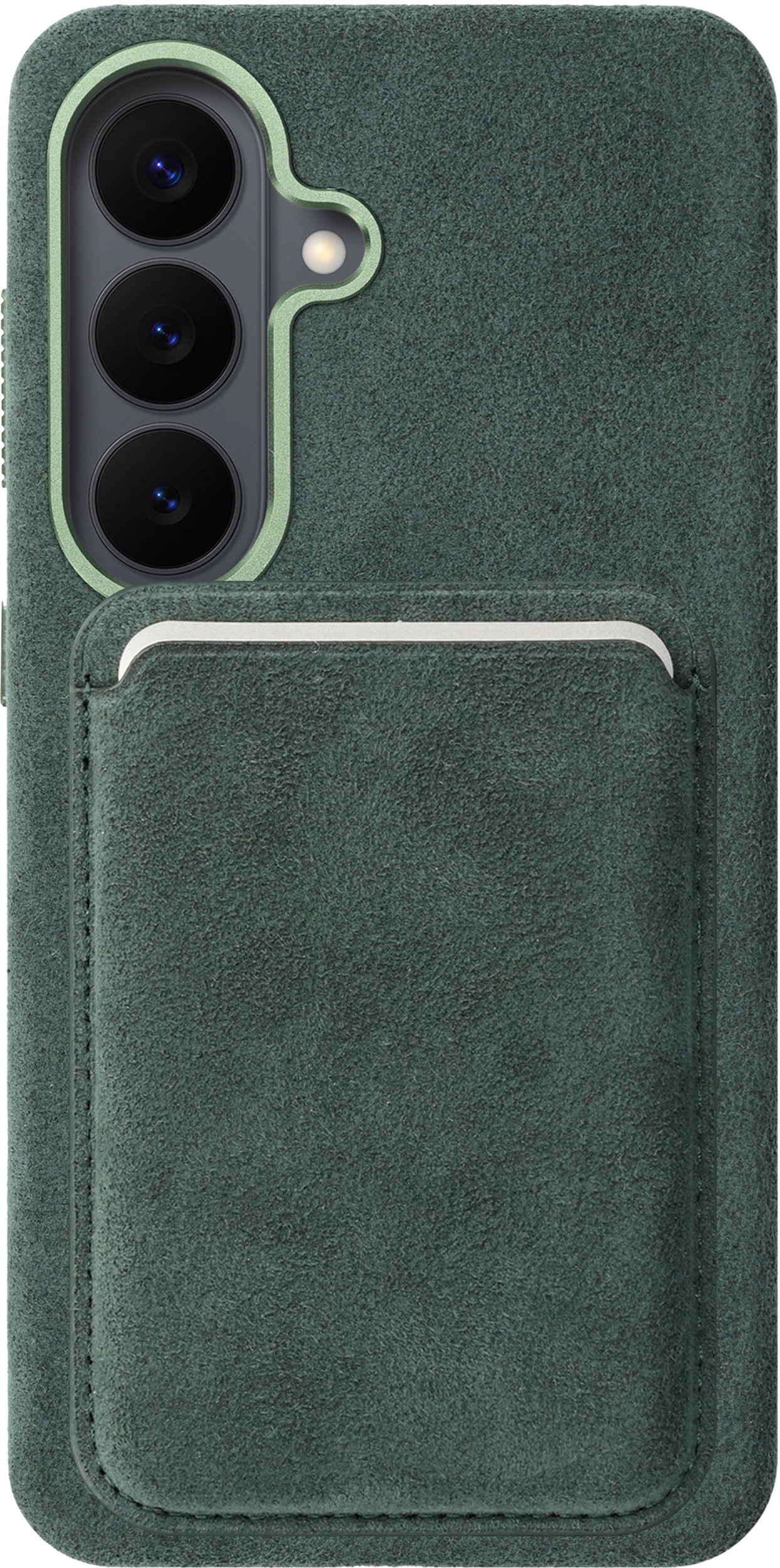 Rosso Avanti Samsung S26 Plus Hoesje Alcantara MagSafe met Wallet Groen afbeelding 1
