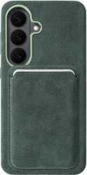 Rosso Avanti Samsung S26 Plus Hoesje Alcantara MagSafe met Wallet Groen afbeelding