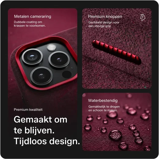 Rosso Avanti Samsung S26 Ultra Hoesje Alcantara MagSafe met Wallet Burgundy afbeelding 4