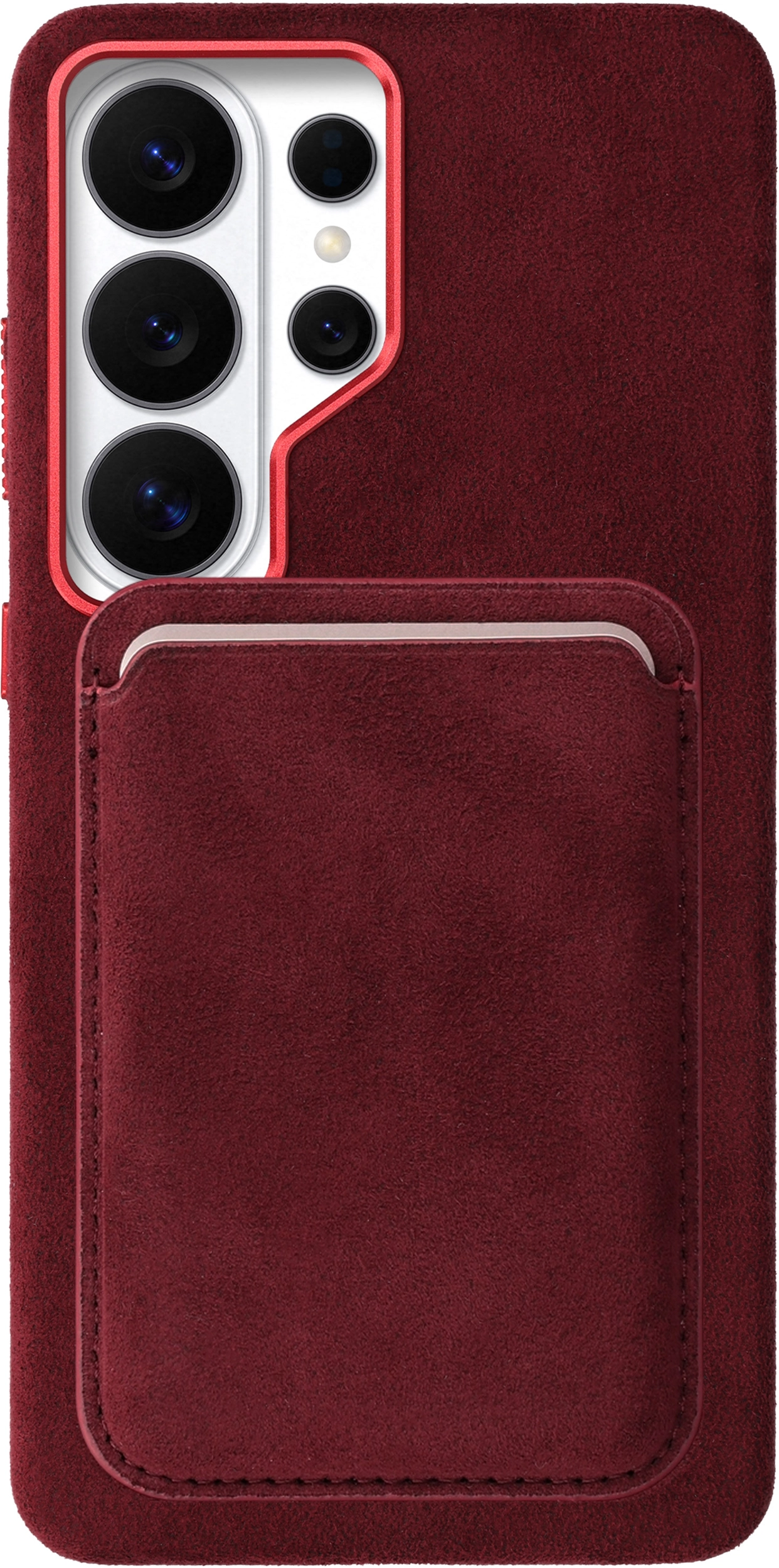 Rosso Avanti Samsung S26 Ultra Hoesje Alcantara MagSafe met Wallet Burgundy afbeelding 1