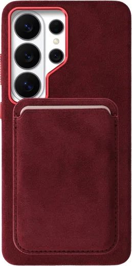 Rosso Avanti Samsung S26 Ultra Hoesje Alcantara MagSafe met Wallet Burgundy afbeelding 1