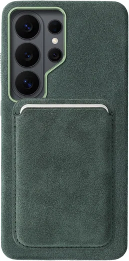 Rosso Avanti Samsung S26 Ultra Hoesje Alcantara MagSafe met Wallet Groen afbeelding 1