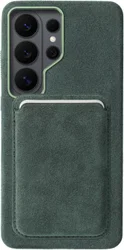 Rosso Avanti Samsung S26 Ultra Hoesje Alcantara MagSafe met Wallet Groen afbeelding