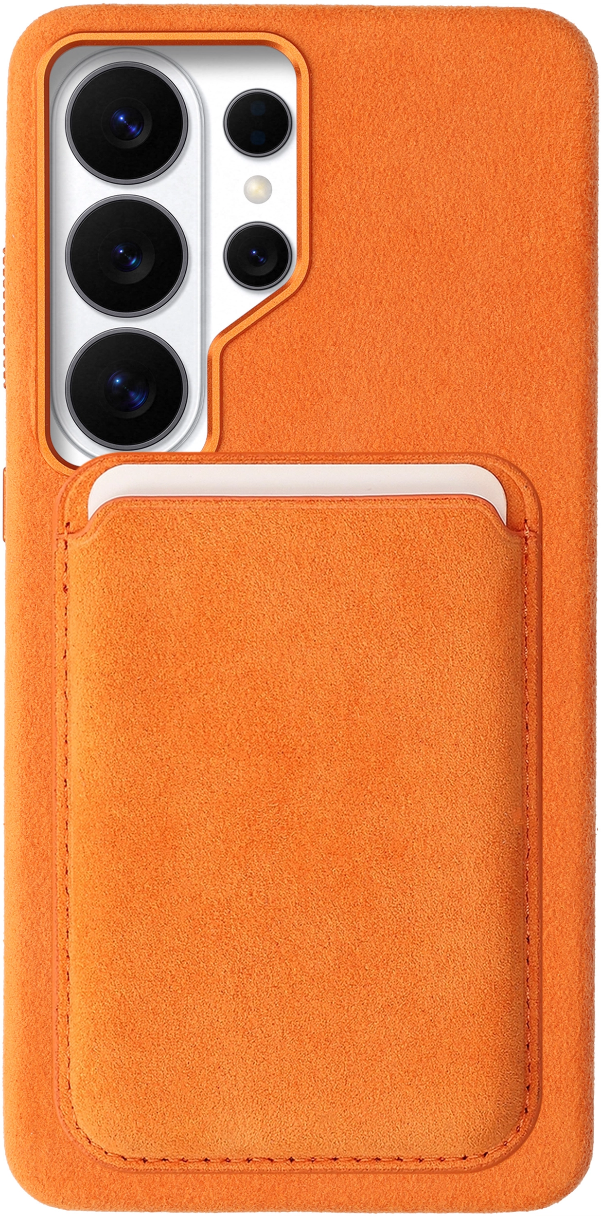 Rosso Avanti Samsung S26 Ultra Hoesje Alcantara MagSafe met Wallet Oranje afbeelding 1