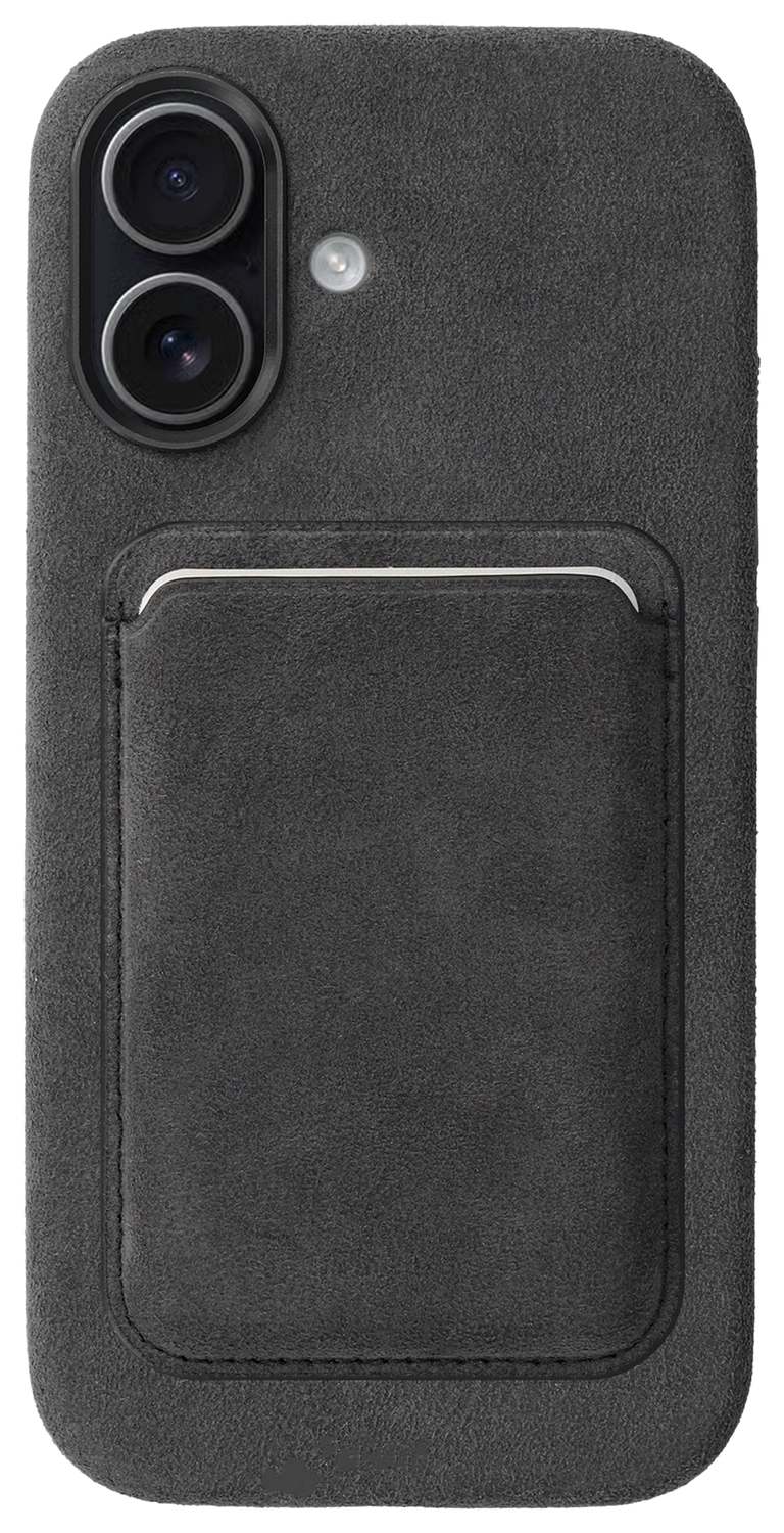 Rosso Avanti Apple iPhone 17 Hoesje Alcantara MagSafe met Wallet Grijs afbeelding 1