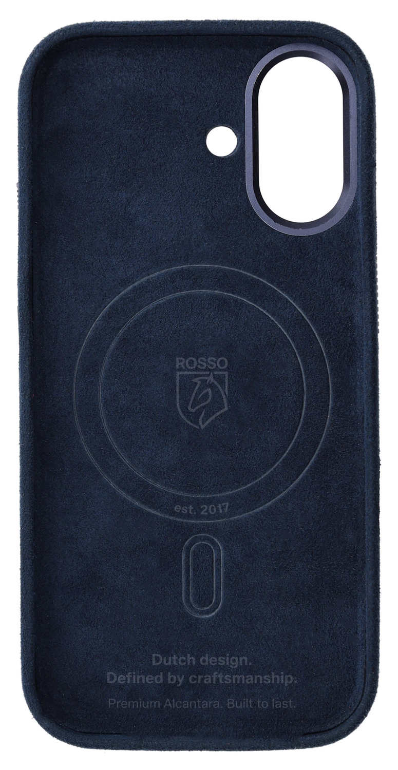 Rosso Avanti Apple iPhone 17 Hoesje Alcantara MagSafe met Wallet Blauw afbeelding 12