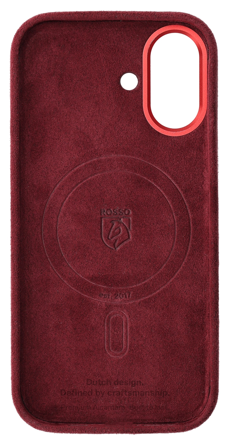 Rosso Avanti Apple iPhone 17 Hoesje Alcantara MagSafe met Wallet Burgundy afbeelding 12
