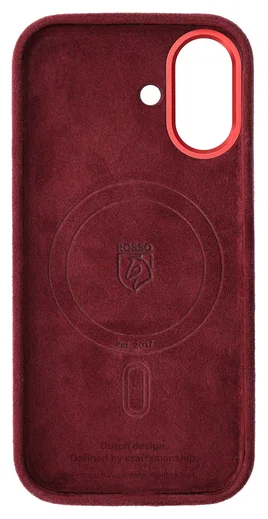 Rosso Avanti Apple iPhone 17 Hoesje Alcantara MagSafe met Wallet Burgundy afbeelding 12