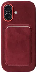 Rosso Avanti Apple iPhone 17 Hoesje Alcantara MagSafe met Wallet Burgundy afbeelding
