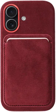Rosso Avanti Apple iPhone 17 Hoesje Alcantara MagSafe met Wallet Burgundy