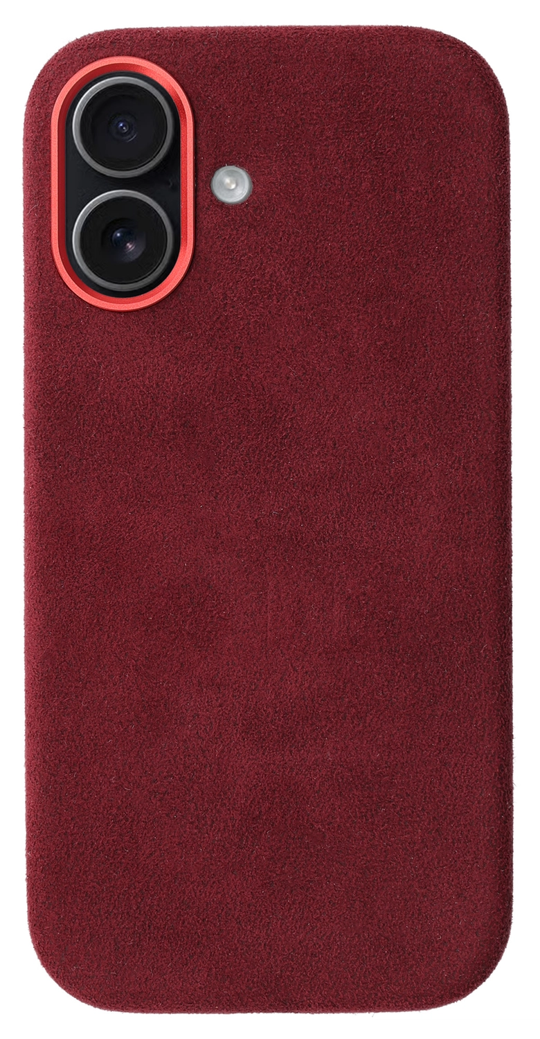 Rosso Avanti Apple iPhone 17 Hoesje Alcantara MagSafe met Wallet Burgundy afbeelding 9
