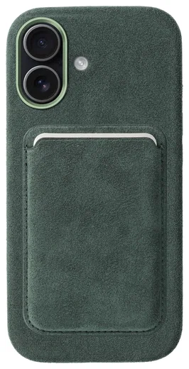 Rosso Avanti Apple iPhone 17 Hoesje Alcantara MagSafe met Wallet Groen afbeelding 1