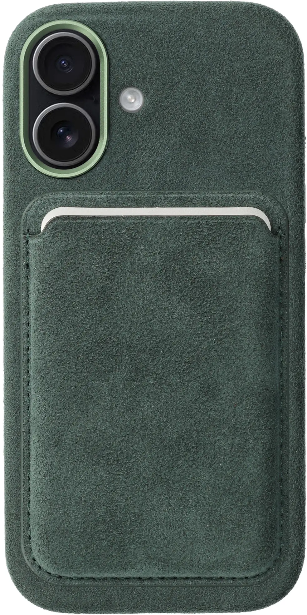 Rosso Avanti Apple iPhone 17 Hoesje Alcantara MagSafe met Wallet Groen afbeelding 1