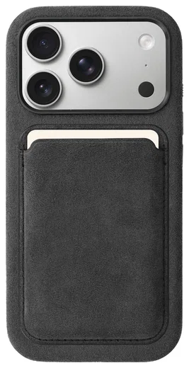 Rosso Avanti Apple iPhone 17 Pro Hoesje Alcantara MagSafe met Wallet Grijs afbeelding 1