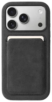 Rosso Avanti Apple iPhone 17 Pro Hoesje Alcantara MagSafe met Wallet Grijs