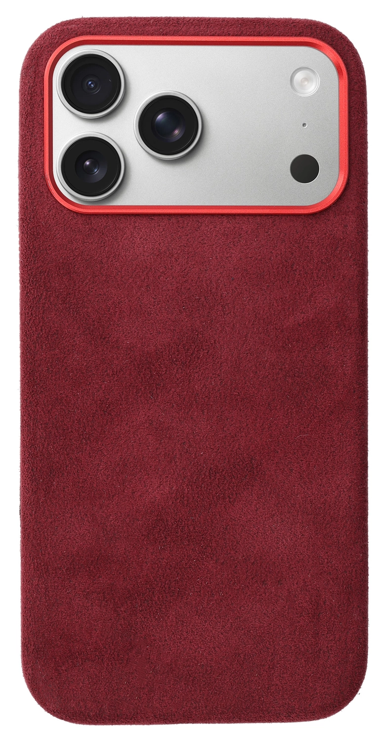 Rosso Avanti Apple iPhone 17 Pro Hoesje Alcantara MagSafe met Wallet Burgundy afbeelding 9