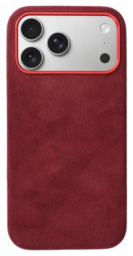 Rosso Avanti Apple iPhone 17 Pro Hoesje Alcantara MagSafe met Wallet Burgundy afbeelding 9