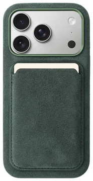Rosso Avanti Apple iPhone 17 Pro Hoesje Alcantara MagSafe met Wallet Groen