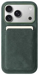 Rosso Avanti Apple iPhone 17 Pro Hoesje Alcantara MagSafe met Wallet Groen afbeelding