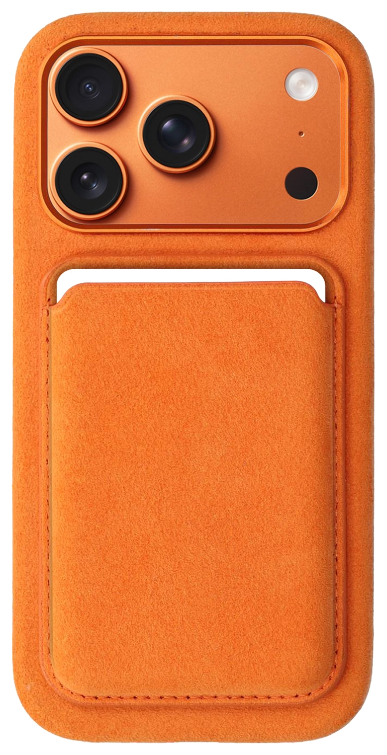 Rosso Avanti Apple iPhone 17 Pro Hoesje Alcantara MagSafe met Wallet Oranje afbeelding 1