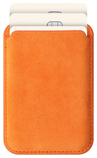 Rosso Avanti Apple iPhone 17 Pro Hoesje Alcantara MagSafe met Wallet Oranje afbeelding 12