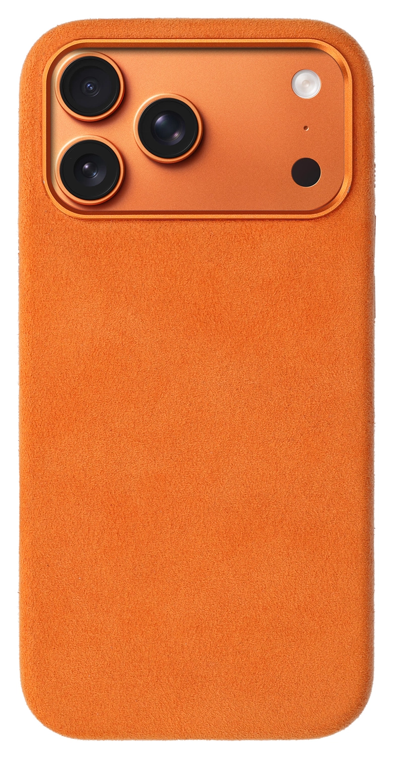 Rosso Avanti Apple iPhone 17 Pro Hoesje Alcantara MagSafe met Wallet Oranje afbeelding 9
