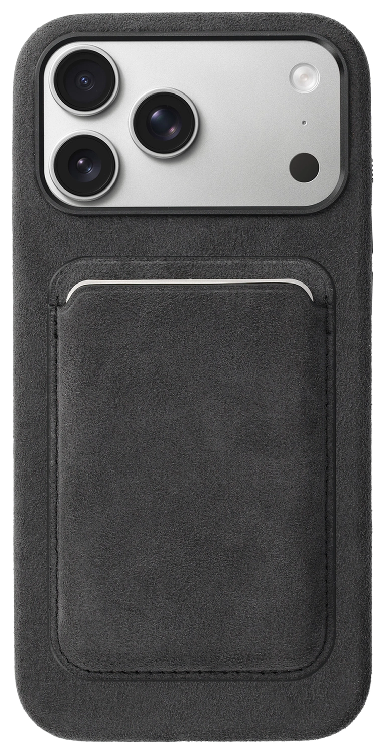 Rosso Avanti iPhone 17 Pro Max Hoesje Alcantara MagSafe met Wallet Grijs afbeelding 1