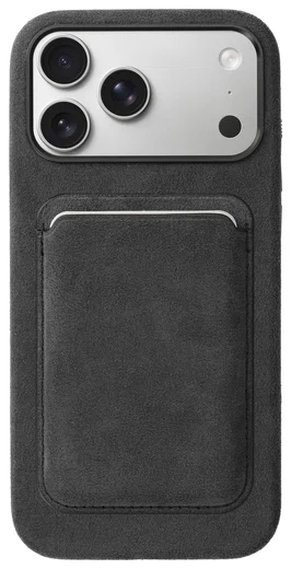 Rosso Avanti iPhone 17 Pro Max Hoesje Alcantara MagSafe met Wallet Grijs afbeelding 1