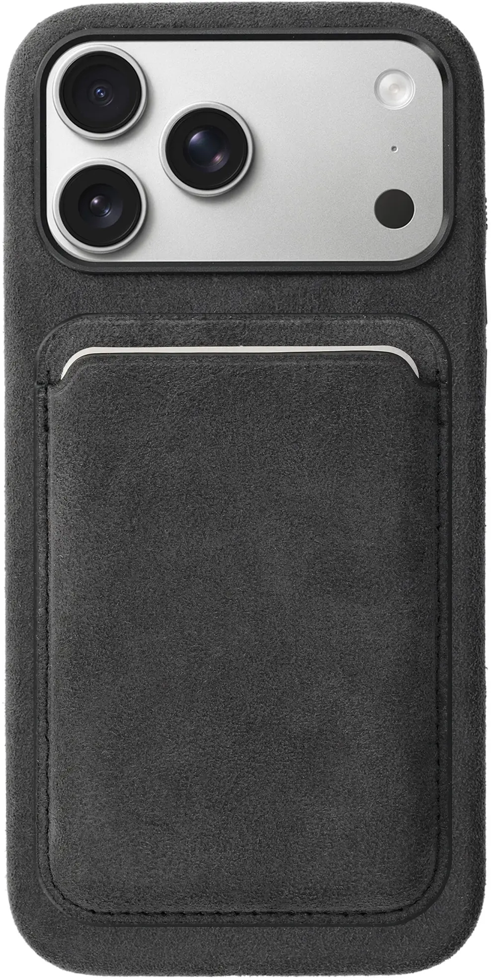 Rosso Avanti iPhone 17 Pro Max Hoesje Alcantara MagSafe met Wallet Grijs afbeelding 1