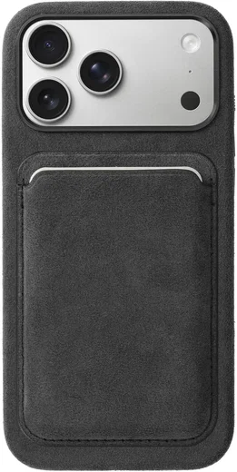 Rosso Avanti iPhone 17 Pro Max Hoesje Alcantara MagSafe met Wallet Grijs afbeelding 1