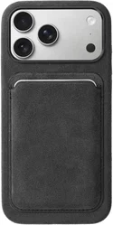 Rosso Avanti iPhone 17 Pro Max Hoesje Alcantara MagSafe met Wallet Grijs afbeelding