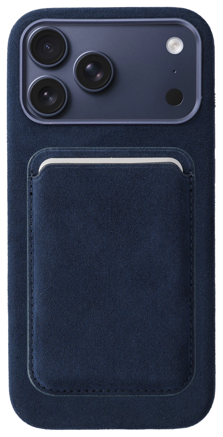 Rosso Avanti iPhone 17 Pro Max Hoesje Alcantara MagSafe met Wallet Blauw afbeelding 1