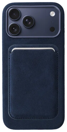 Rosso Avanti iPhone 17 Pro Max Hoesje Alcantara MagSafe met Wallet Blauw afbeelding 1