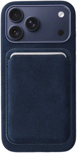 Rosso Avanti iPhone 17 Pro Max Hoesje Alcantara MagSafe met Wallet Blauw afbeelding 1