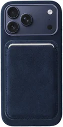 Rosso Avanti iPhone 17 Pro Max Hoesje Alcantara MagSafe met Wallet Blauw afbeelding