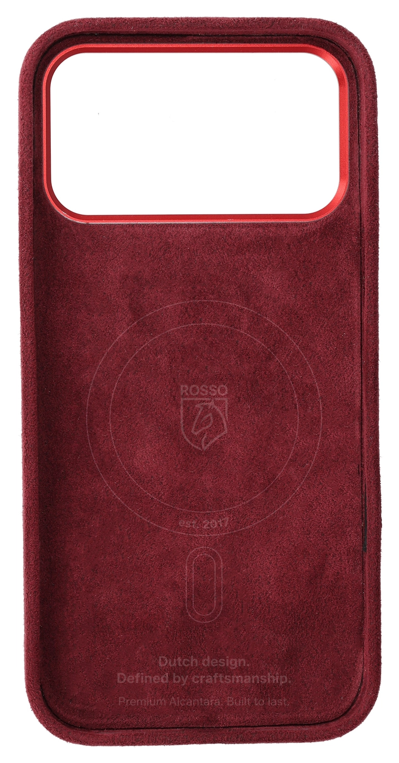 Rosso Avanti iPhone 17 Pro Max Hoesje Alcantara MagSafe met Wallet Burgundy afbeelding 12
