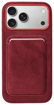 Rosso Avanti iPhone 17 Pro Max Hoesje Alcantara MagSafe met Wallet Burgundy