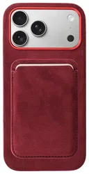 Rosso Avanti iPhone 17 Pro Max Hoesje Alcantara MagSafe met Wallet Burgundy afbeelding