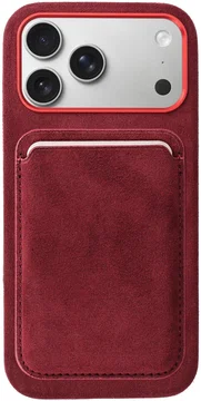 Rosso Avanti iPhone 17 Pro Max Hoesje Alcantara MagSafe met Wallet Burgundy