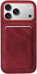 Rosso Avanti iPhone 17 Pro Max Hoesje Alcantara MagSafe met Wallet Burgundy afbeelding
