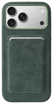 Rosso Avanti iPhone 17 Pro Max Hoesje Alcantara MagSafe met Wallet Groen