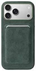 Rosso Avanti iPhone 17 Pro Max Hoesje Alcantara MagSafe met Wallet Groen afbeelding