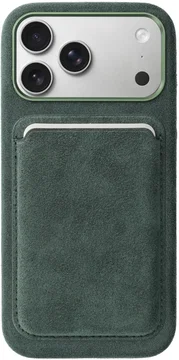 Rosso Avanti iPhone 17 Pro Max Hoesje Alcantara MagSafe met Wallet Groen